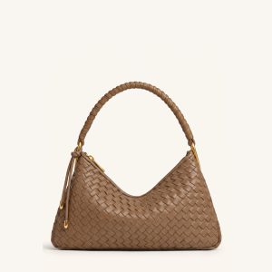 Lorena Woven Shoulder Bag - Brown