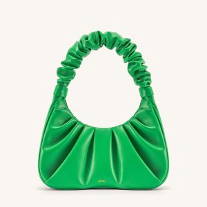 Gabbi Ruched Hobo Handbag - Grass Green