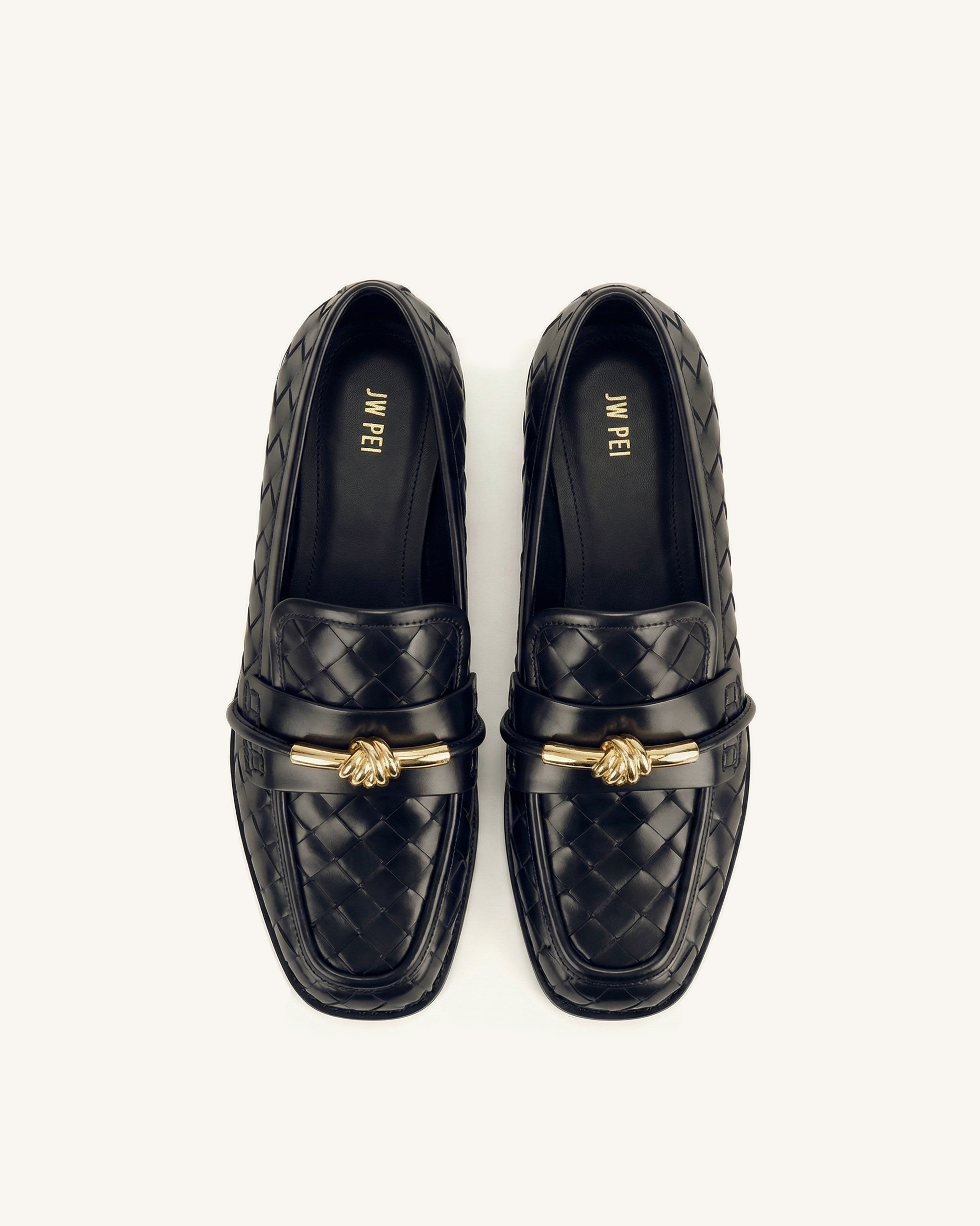 Elowen Woven Horsebit Loafers - Black - Image 2