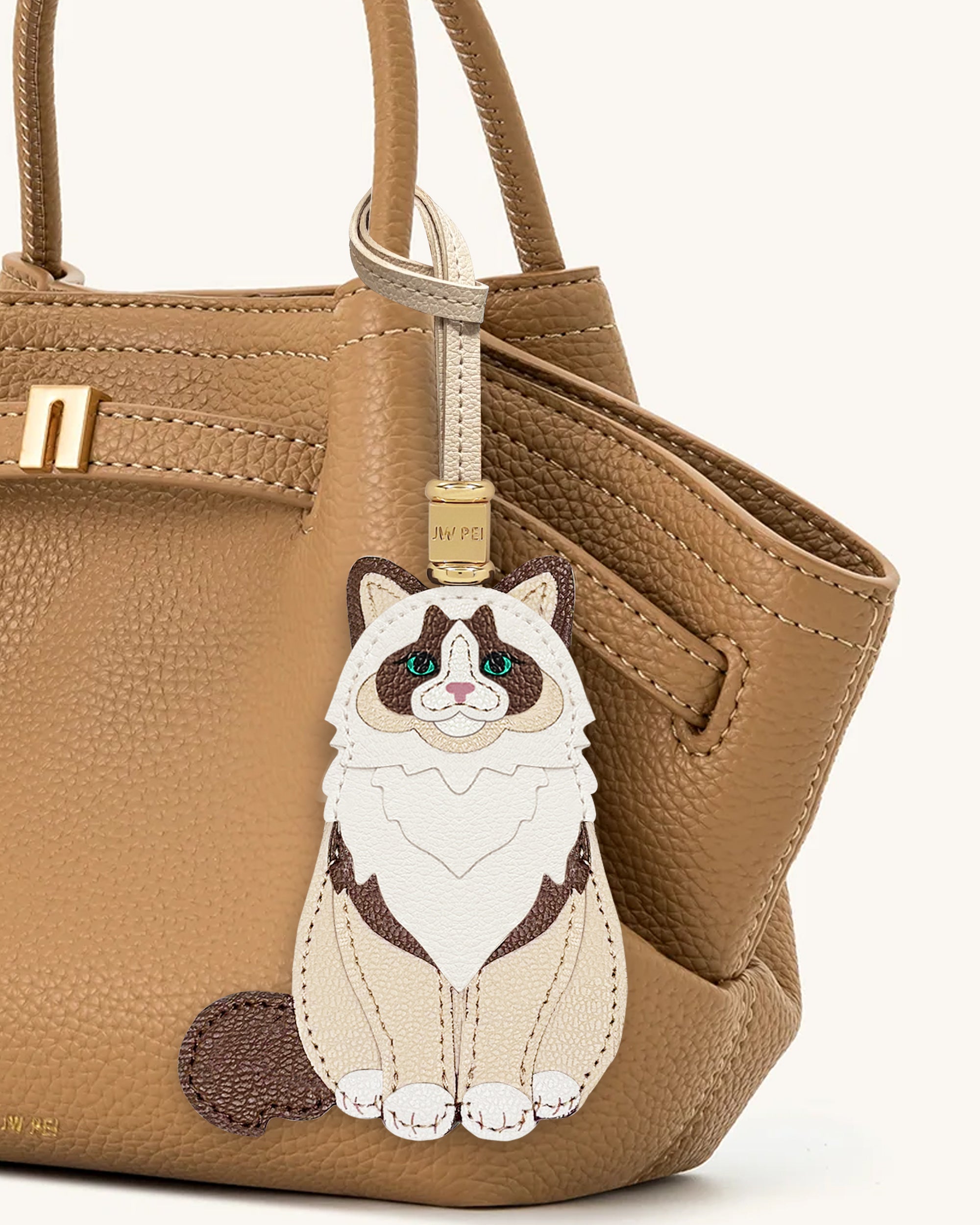 Ragdoll Cat Bag Charm - Beige - Image 2