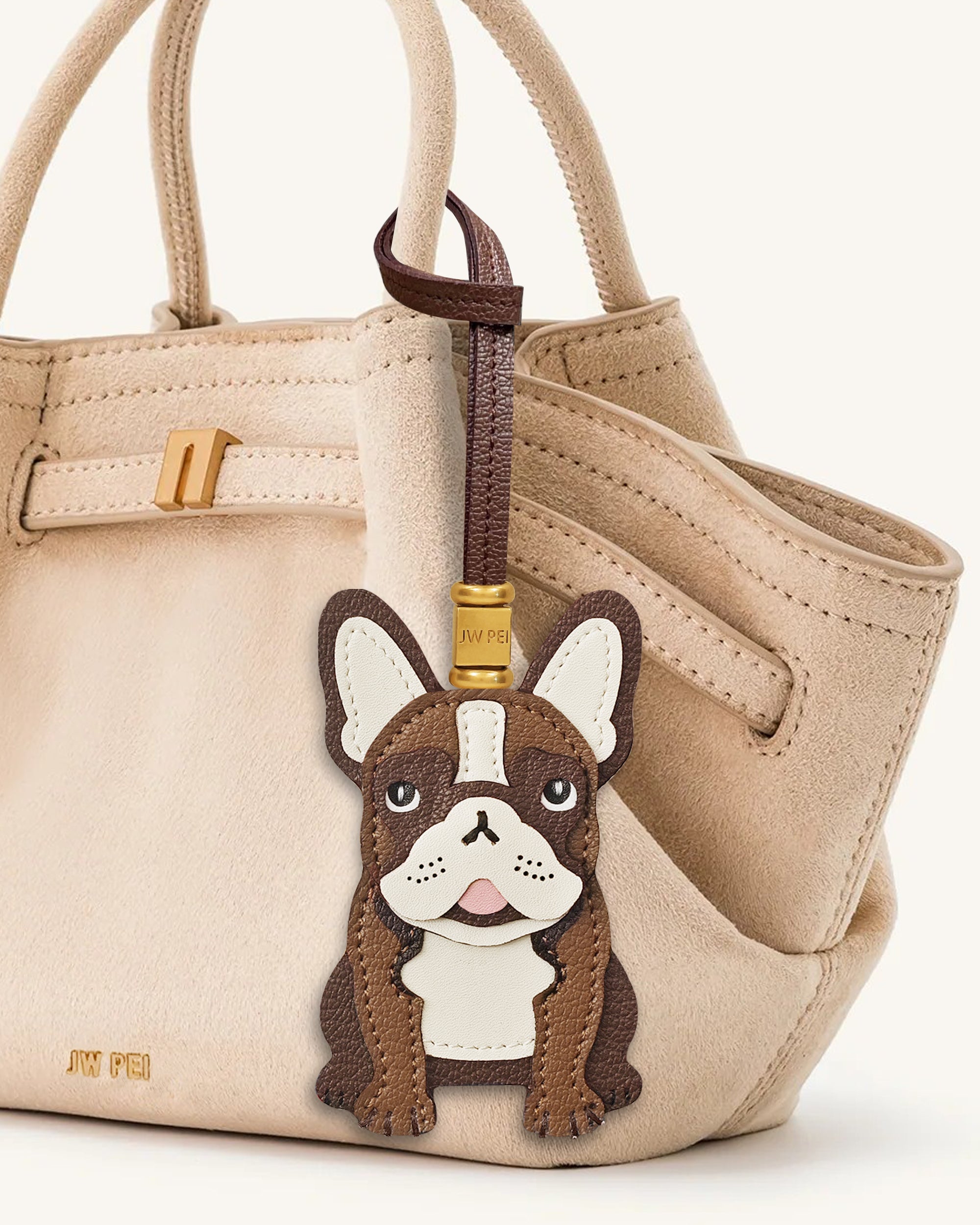 French Bulldog Bag Charm - Brown - Image 2