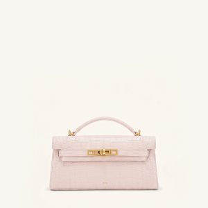 Noor Top Handle Bag - Pink Croc