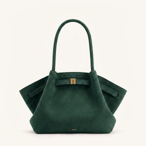 Hana Medium Faux Suede Tote Bag - Forest Green