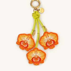 Orchid Bag Charm - Bright Orange