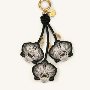 Orchid Bag Charm - Black