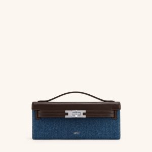 Bria Structured Top Handle Bag - BLue Denim