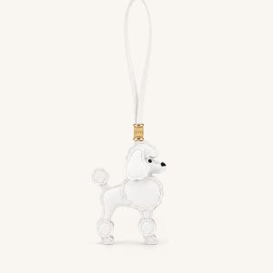 Poodle Bag Charm - White