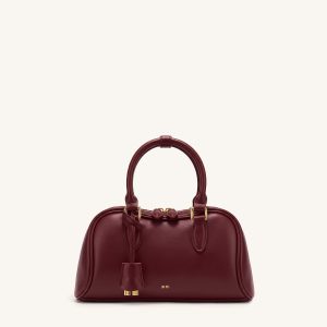 Rosalie Bowler Top Handle Bag - Dark Burgundy