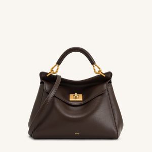 Lucia Classic Top Handbag - Dark Brown