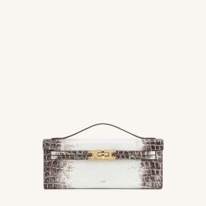 Bria Structured Top Handle Bag - White Croc