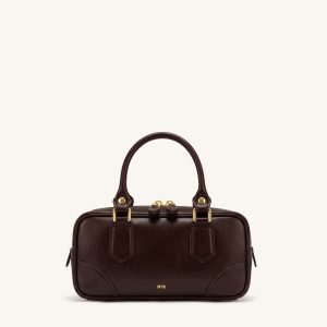Odette Boston Top Handle Bag - Dark Brown