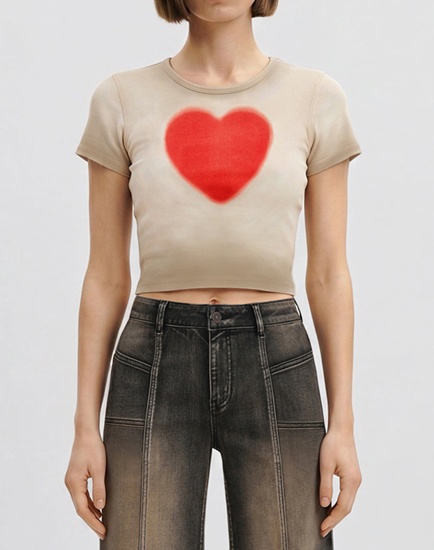 The Shrunken Faded Love T-shirt - Dirty Oat - Image 2
