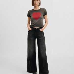 The Shrunken Faded Love T-shirt - Washed Black