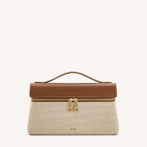 Thea Top Handle Bag - Brown Canvas