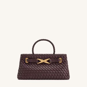 Elora Woven Tote Bag - Deep Burgundy