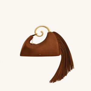 Nell Fringe Hardware Top Handle Bag - Mocha Brown