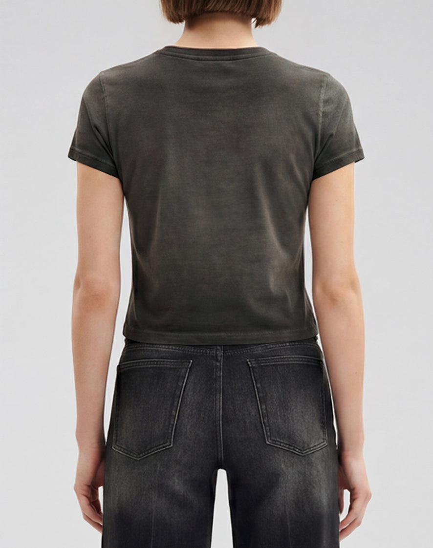 The Shrunken Faded Love T-shirt - Washed Black - Image 3