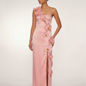 Orchid Embellished Cutout Slit Maxi Dress - Blush Pink