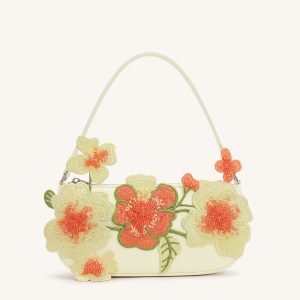 Leona Bead Embellished Shoulder Bag - Off White