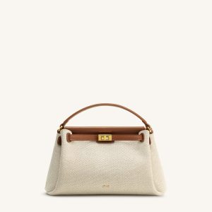 Carmen Top Handle Bag - Brown Canvas