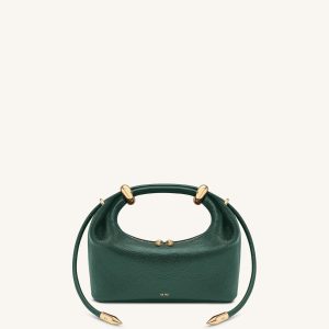 Ellie Metal Ring Embellished Top Handle Bag - Forest Green