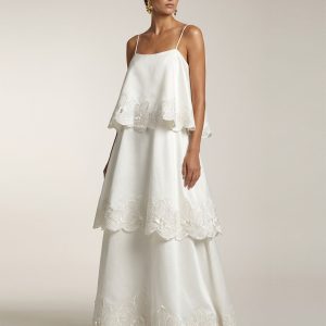 Orchid Embroidered Tiered Maxi Dress - White