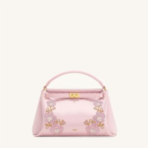 Carmen Beaded Orchid Top Handle Bag - Light Pink