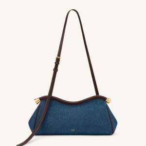 Naomi Curved Shoulder Bag - Blue Denim