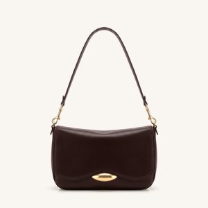 Sofia Classic Flap Shoulder Bag - Dark Brown