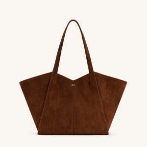 Kiana Large Capacity Tote Bag - Dark Brown