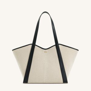 Kiana Large Capacity Tote Bag - Black Canvas