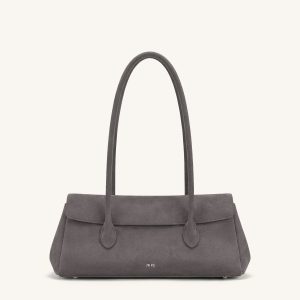 Solenne Faux Suede East-West Shoulder Bag - Taupe