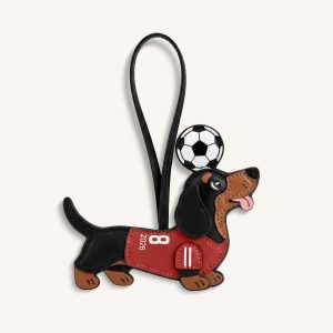 World Cup Dachshund Soccer Jersey Bag Charm - Red