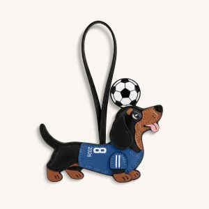 World Cup Dachshund Soccer Jersey Bag Charm - Blue