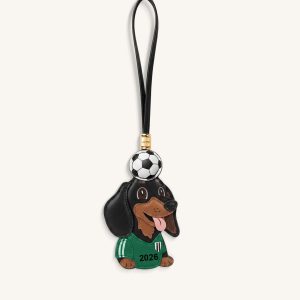 World Cup Dachshund Soccer Ball Bag Charm - Green