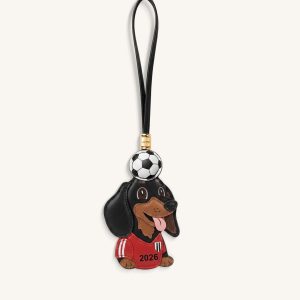 World Cup Dachshund Soccer Ball Bag Charm - Red