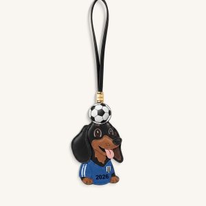 World Cup Dachshund Soccer Ball Bag Charm - Blue