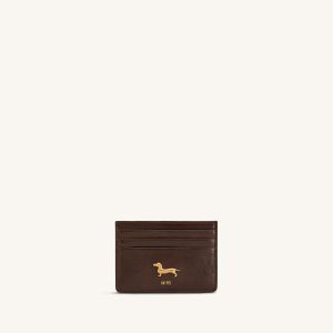 Maeve Dachshund Metal Emblem Card Holder - Chocolate