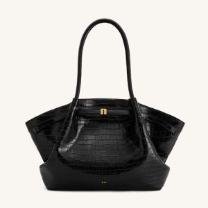 Hana Large Tote Bag - Black Croc