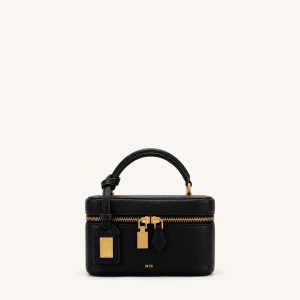 Cleo Box Shape Top Handle Bag - Ink Black