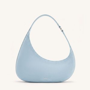 Harlee Faux Suede Shoulder Bag - Misty Blue