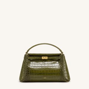Carmen Top Handle Bag - Green Croc