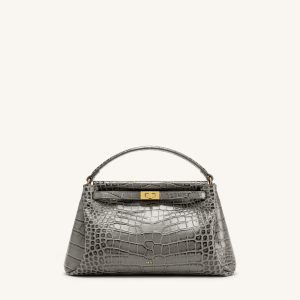 Carmen Top Handle Bag - Grey Croc