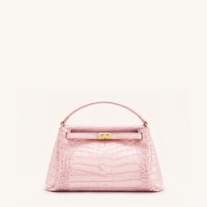 Carmen Top Handle Bag - Pink Croc
