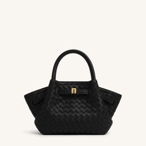 Hana Mini Weave Tote Bag - Black