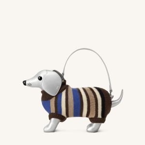 Addison Dachshund Handbag - Silver