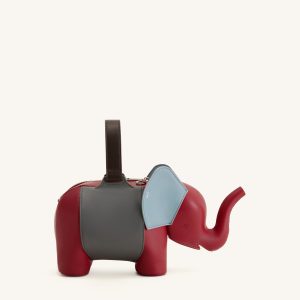 Claire Elephant Shaped Handbag - Red/Dark Gray