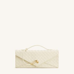 Celeste Woven Textured Envelope Top Handle Bag - Ivory