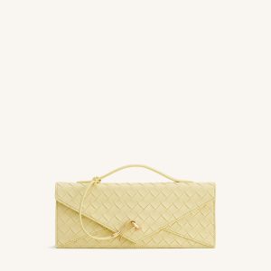 Celeste Woven Textured Envelope Top Handle Bag - Yellow