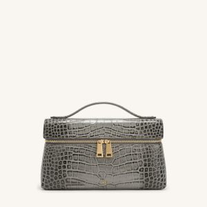 Thea Top Handle Bag - Grey Croc